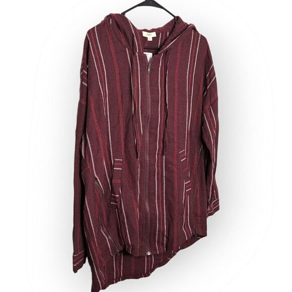 Oddy Striped Zip Top with Hood size Small NWT - Picture 2 of 7